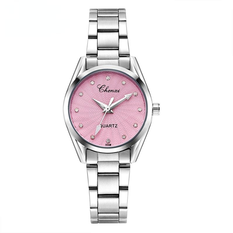 Wristwatches Lady Quartz Ladies Wristwatch Round Pink Rhinestone Dial Waterproof Full Stainless Steel Watch Women Dress Watches, White
Wristwatches Lady Quartz Ladies Wristwatch Round Pink Rhinestone Dial Waterproof Full Stainless Steel Watch Women Dress Watches, White