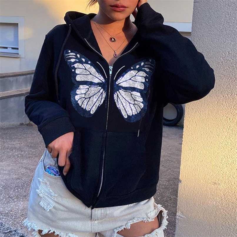 Kawaii Butterfly Graphic Printed Black Harajuku Oversized Hoodies For Women Zip Up Long Sleeve Sweatshirt Streetwear Top Autumn 211109, Purple hoodie
Kawaii Butterfly Graphic Printed Black Harajuku Oversized Hoodies For Women Zip Up Long Sleeve Sweatshirt Streetwear Top Autumn 211109, Purple hoodie