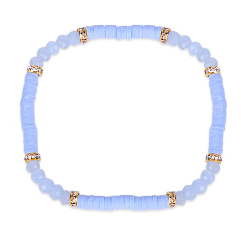 Summer Beach Style Colorful Crystal Beads Strands Creativity Polymer Clay Disc Bracelet Jewelry