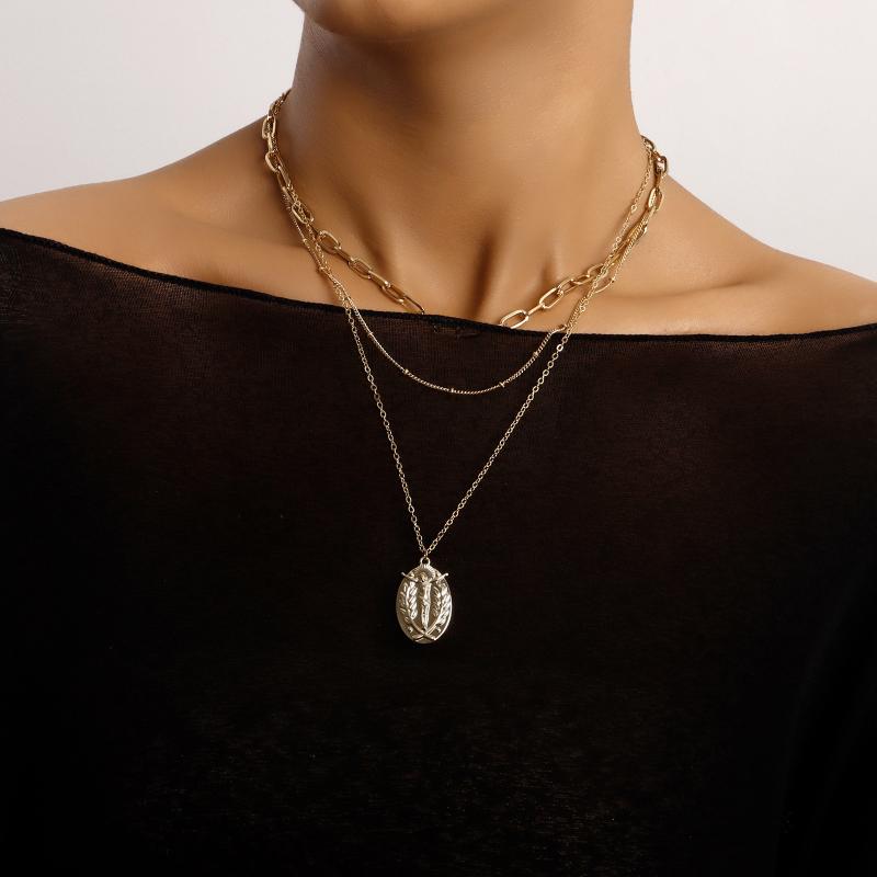 Pendant Necklaces Gold Color Jesus Necklace For Women Bead Chain Clavicle Chains Layered Female 2021 Fashion Jewelry
Pendant Necklaces Gold Color Jesus Necklace For Women Bead Chain Clavicle Chains Layered Female 2021 Fashion Jewelry