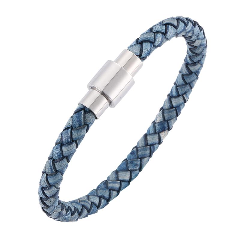 Charm Bracelets Simple Personality Business Men's Woven Leather Bracelet Stainless Steel Magnetic Buckle Fashion 7-SP0253
Charm Bracelets Simple Personality Business Men's Woven Leather Bracelet Stainless Steel Magnetic Buckle Fashion 7-SP0253