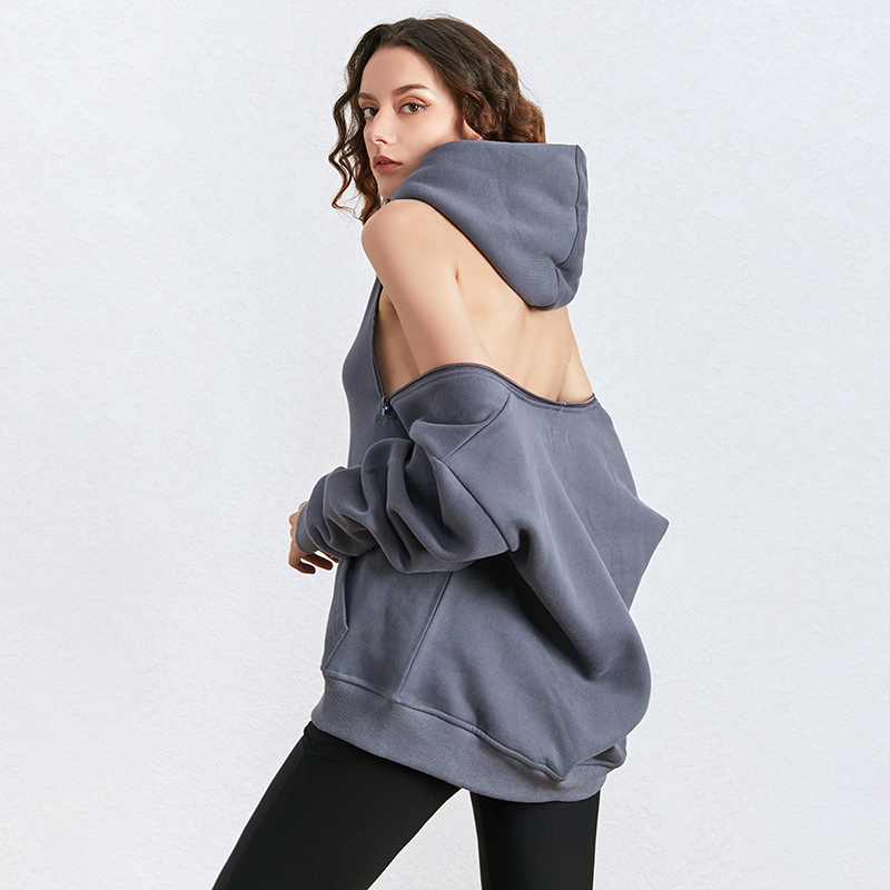 TWOTWINSTYLE Fashion Zipper Sexy Hoodies Tops Female Long Sleeve Casual Sweatshirt Women Autumn Winter Big Sizes 201203