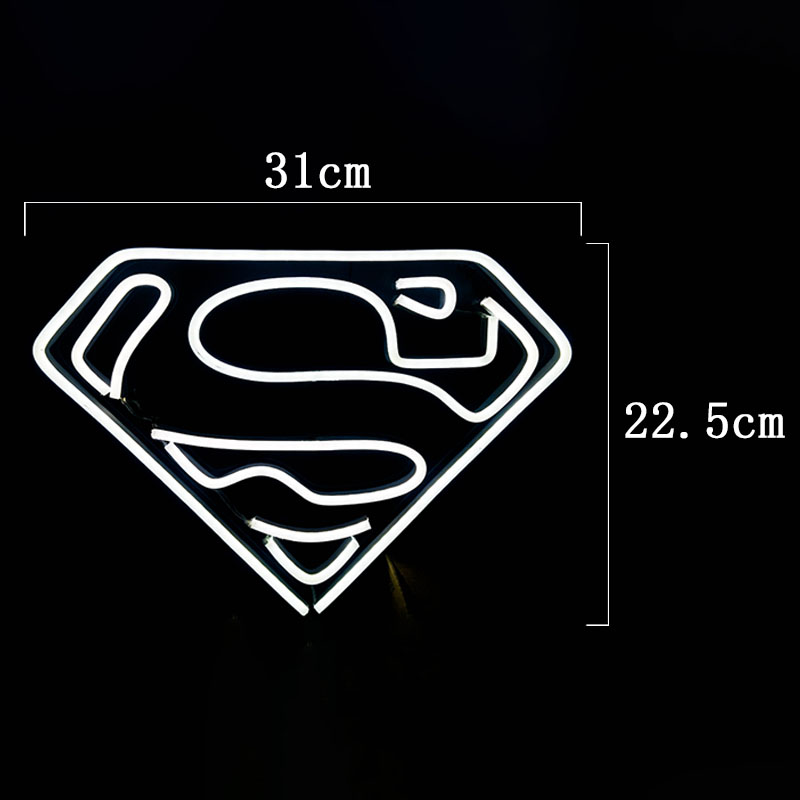 Super bright LED neon Sign Superman logo home bedroom club wall decoration customized LED neon lights children's room atmosphere lights holiday l
