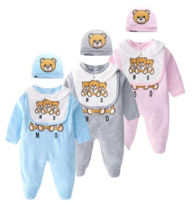 Retail Newborn baby romper 2pcs set with cap cotton onesies printed jumpsuit one-piece outfit jumpsuits toddle infant kids designer clothes от DHgate WW