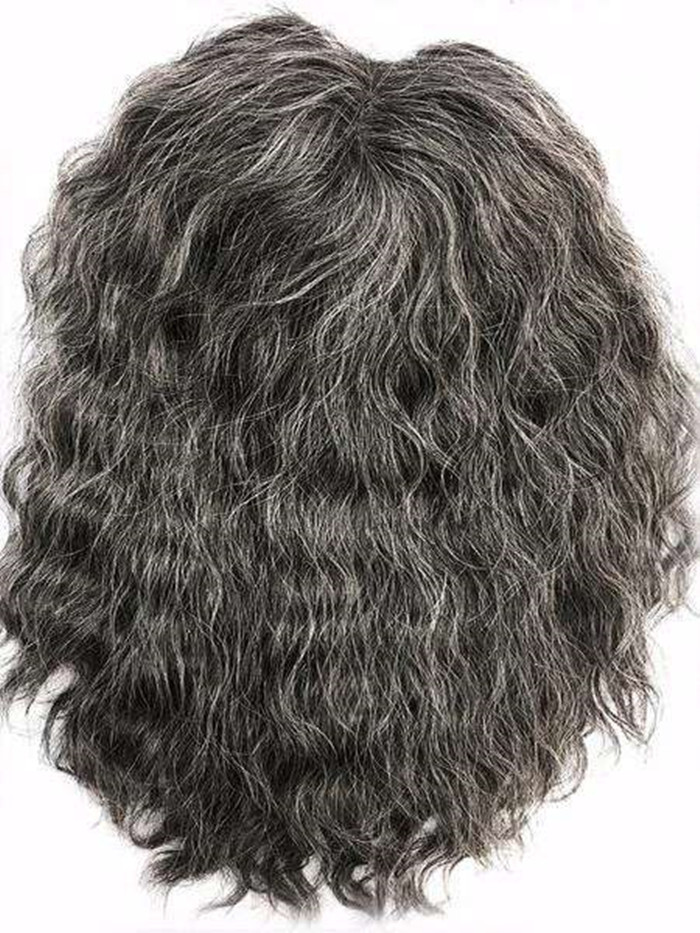 14" 100% human hair women hair toupee hairpiece topper body wave brazilian curl softly and silver ash dark brown highlights