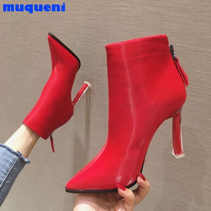 Boots Solid Color Pointed Toe High Heel Shoes Women Pumps Stiletto Patent Leather Ankle Super Ladies, Black
Boots Solid Color Pointed Toe High Heel Shoes Women Pumps Stiletto Patent Leather Ankle Super Ladies, Black