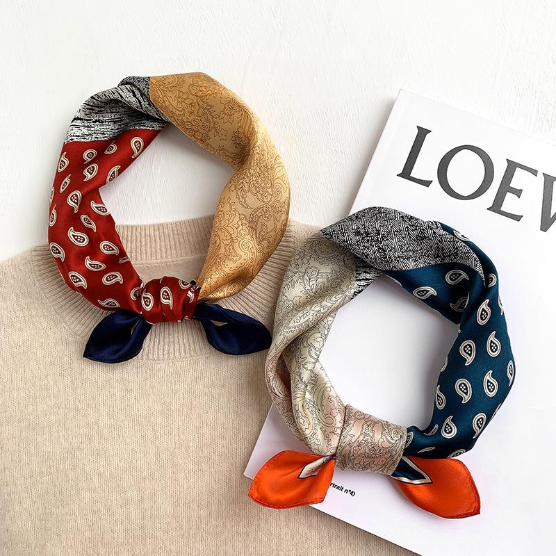Scarves 100% Silk Scarf Women Summer Thin Small Square Female Color Matching Cashew Flower Ethnic Retro Hairband
Scarves 100% Silk Scarf Women Summer Thin Small Square Female Color Matching Cashew Flower Ethnic Retro Hairband