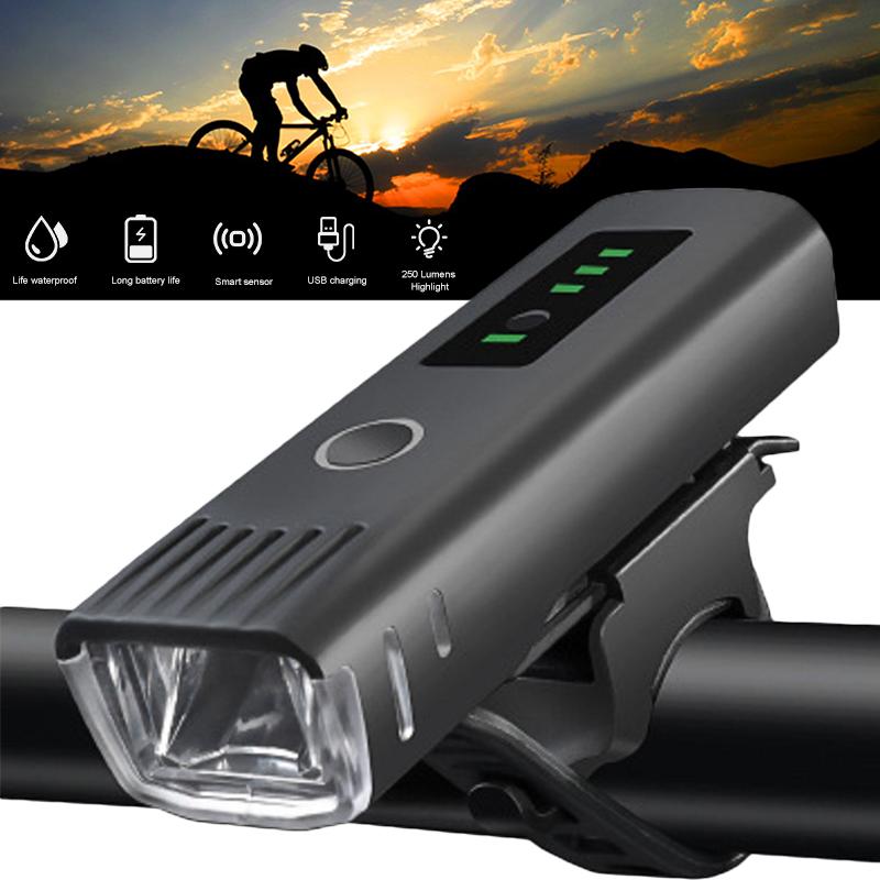 2021 Smart Induction Bicycle Front Light IPX5 Waterproof USB Rechargeable Rear Light LED Headlight Bike Lamp Cycling