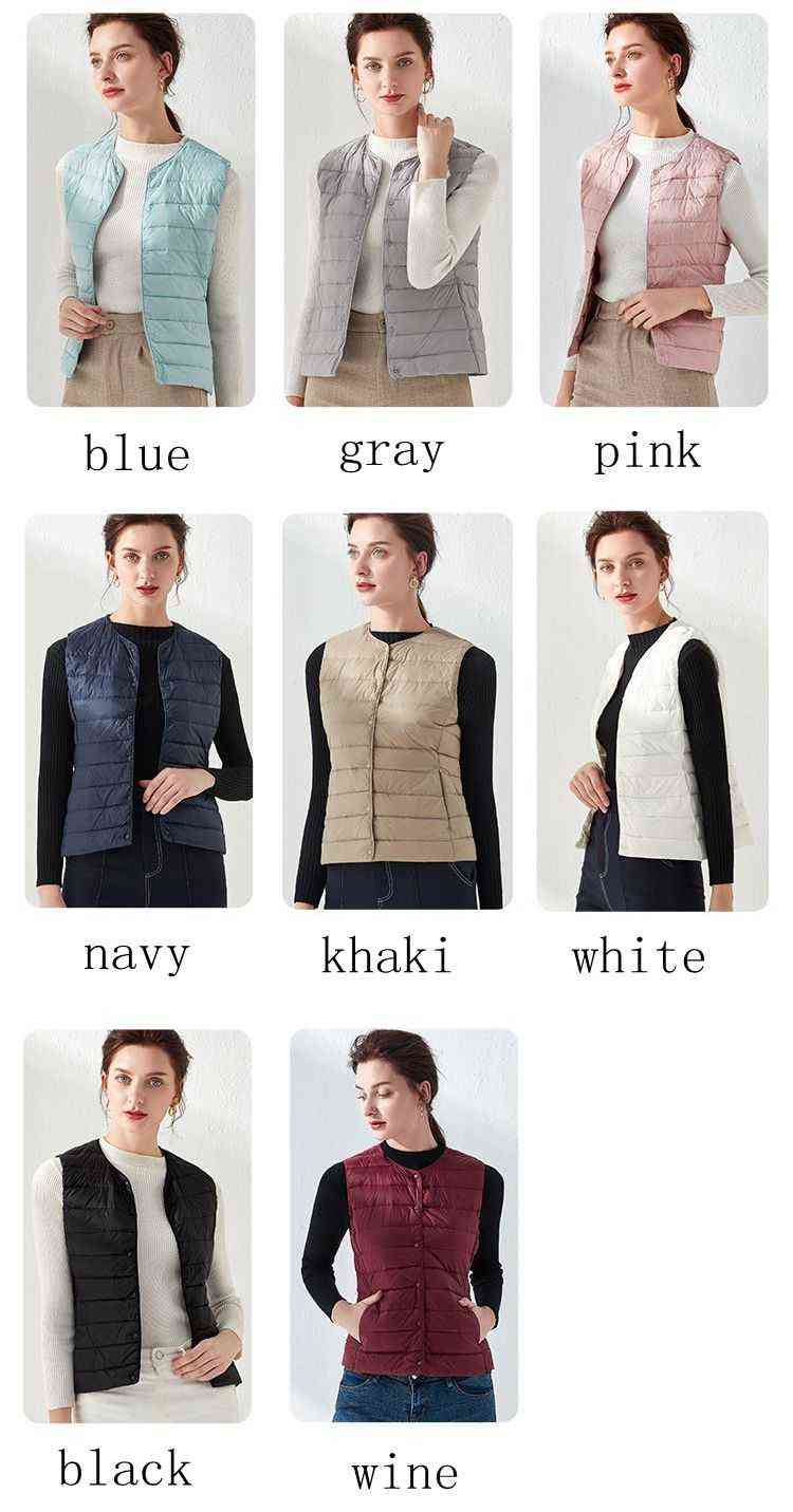 Bang Women's Warm Vests Ultra Light Down Vest Women Matt Fabric Waistcoat Portable Sleeveless Winter Liner 211220