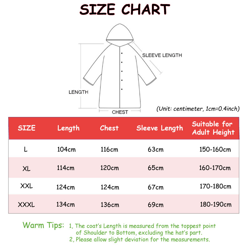 Black Fashion Adult Waterproof Long Raincoat Women Men Rain coat Hooded For Outdoor Hiking Travel Fishing