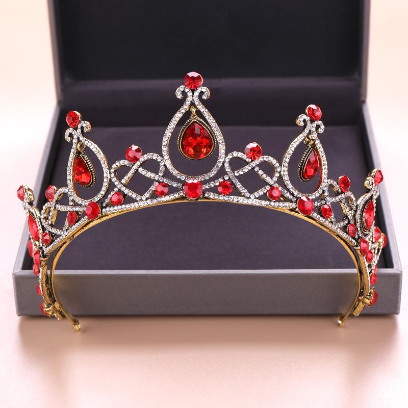 Hair Clips & Barrettes Fashion Vintage Gold Bride Crown Headdress Handmade Red Crystal Head Jewelry Female Wedding Rhinestone Headband, Golden;silver
Hair Clips & Barrettes Fashion Vintage Gold Bride Crown Headdress Handmade Red Crystal Head Jewelry Female Wedding Rhinestone Headband, Golden;silver