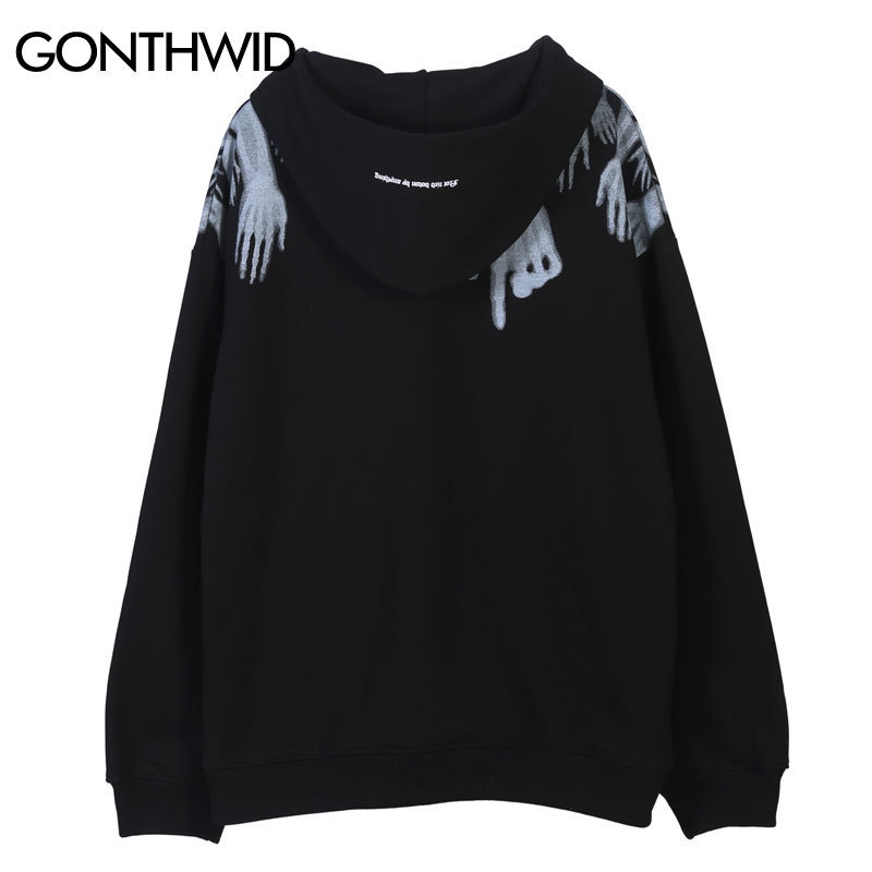 GONTHWID Hands Religion Sucks Print Fleece Hooded Sweatshirts Hoodies Hip Hop Punk Rock Streetwear Casual Tops Hipster Hoodie 201103