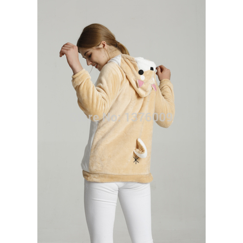 Harajuku Japanese Kawaii Hoodies Women Sweatshirts With Ears Cute Doge Muco Winter Plush Lovely Muco Anime Hooded Hoodies LJ200808