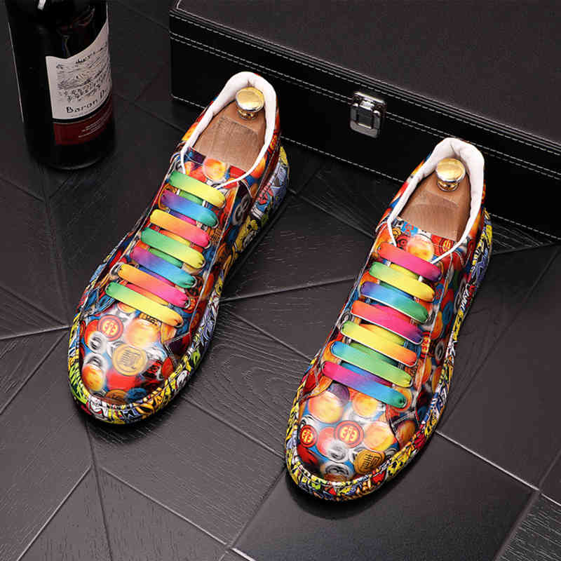 Dress Shoes Trend Men Colorful Graffiti Pattern Causal Flats Thick Bottom Hip Hop Punk Loafers Walking Sneakers Zapatillas Hombre SA33, Box
Dress Shoes Trend Men Colorful Graffiti Pattern Causal Flats Thick Bottom Hip Hop Punk Loafers Walking Sneakers Zapatillas Hombre SA33, Box
