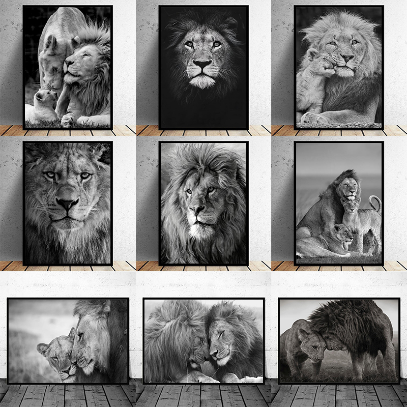 African Wild Animal Lion Family Lion Head Canvas Paintings Poster Print Cuadros Wall Art for Living Room Home Decor
African Wild Animal Lion Family Lion Head Canvas Paintings Poster Print Cuadros Wall Art for Living Room Home Decor