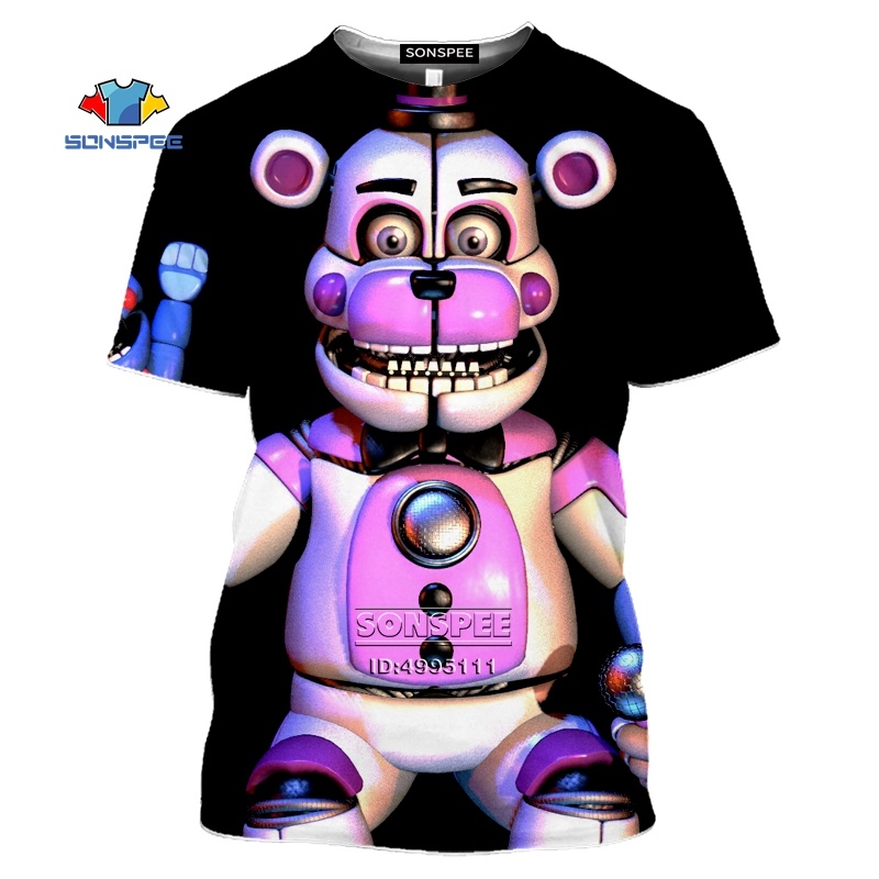 SONSPEE 3D Print Five Nights At Freddy's Men's T-shirt FNAF Foxy Bonnie T shirt Summer Casual Shirt Freddy Fazbear Sister Tees L0223, White;black
SONSPEE 3D Print Five Nights At Freddy's Men's T-shirt FNAF Foxy Bonnie T shirt Summer Casual Shirt Freddy Fazbear Sister Tees L0223, White;black