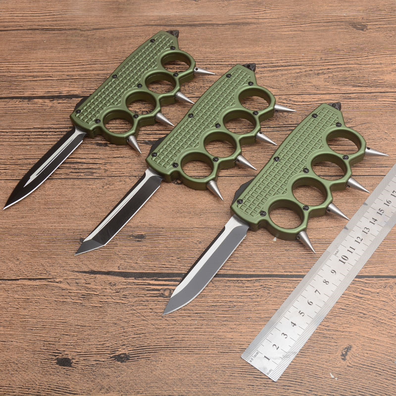 Micro T Knuckle Duster Ring Tactical Folding Knife Automatic Self Defense 7cr17mov Aluminum Outdoor Camping Hunting Survival Pocket Utility EDC Tools Combat
Micro T Knuckle Duster Ring Tactical Folding Knife Automatic Self Defense 7cr17mov Aluminum Outdoor Camping Hunting Survival Pocket Utility EDC Tools Combat