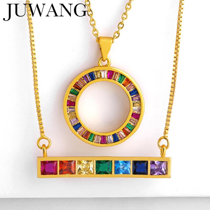 Pendant Necklaces CZ Rainbow Woman Long Chain Cubic Zirconia Girls Necklace Gold Jewelry Collares De Moda 2021 Drop
Pendant Necklaces CZ Rainbow Woman Long Chain Cubic Zirconia Girls Necklace Gold Jewelry Collares De Moda 2021 Drop