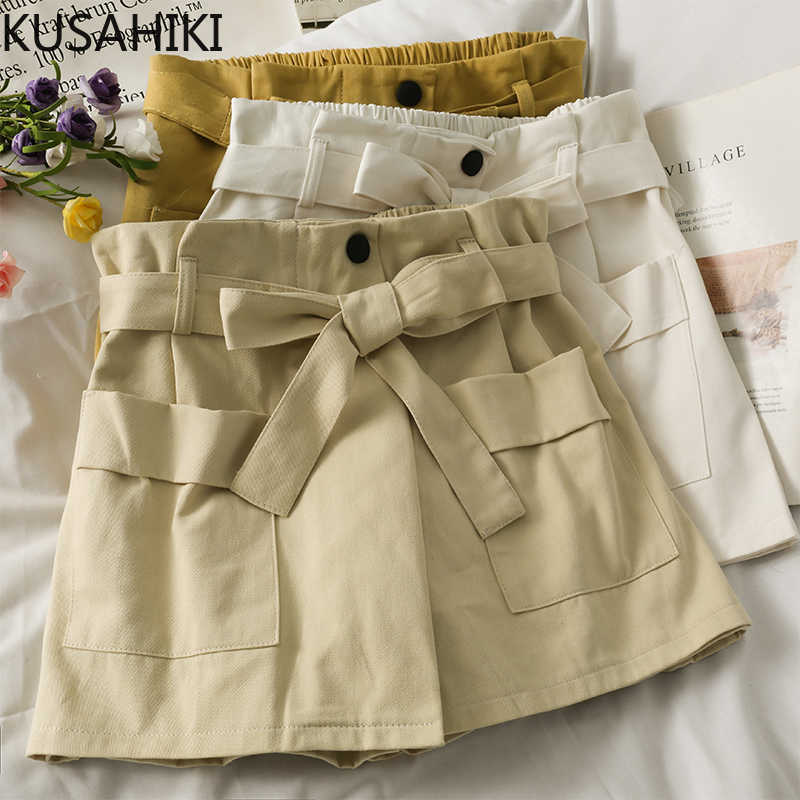KUSAHIKI Bow Bandage High Waist Woman Shorts Summer Bottoms Female Causal Solid Wide Leg Short Feminimos 6J347 210602, Apricot
KUSAHIKI Bow Bandage High Waist Woman Shorts Summer Bottoms Female Causal Solid Wide Leg Short Feminimos 6J347 210602, Apricot