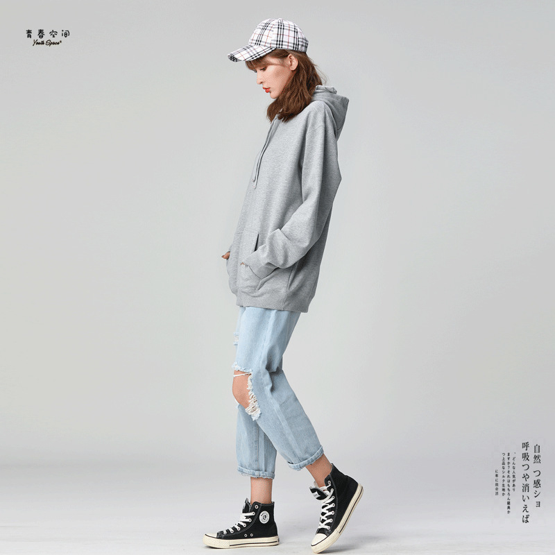 women sweetshirts round neck tops crop teens for girls Oversized Long Sleeve Casual Winter Hoodie Women Streetwear Coat T200723