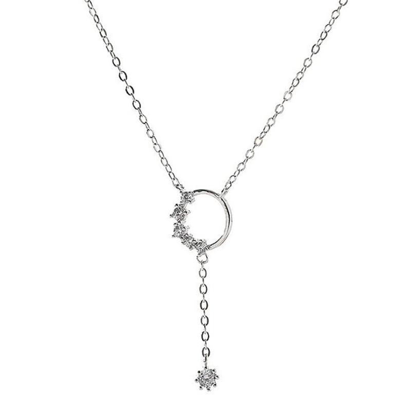 Pendant Necklaces Simplicity Design Silver Color Round Crystal Necklace Temperament Women's Cocktail Party Choker Female Jewelry
Pendant Necklaces Simplicity Design Silver Color Round Crystal Necklace Temperament Women's Cocktail Party Choker Female Jewelry