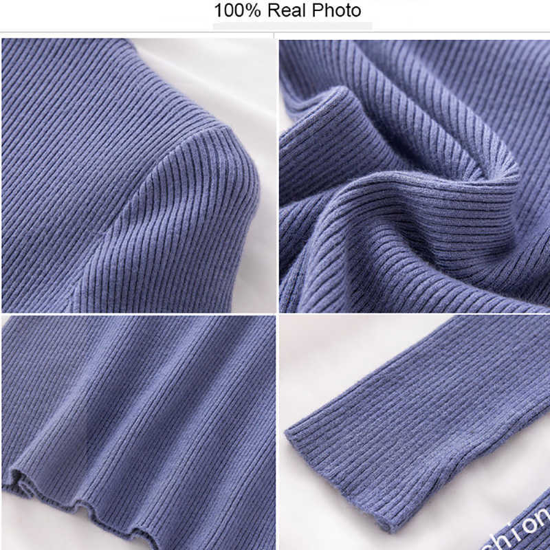 Turtleneck Knitted Sweater Female Casual Pullover Women Autumn Winter Tops Korean s Fashion Jumper 210914