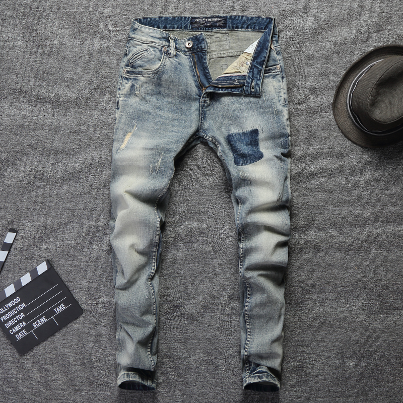 2021 New Fashion Streetwear Newly Designer Classical Denim Pants Patchwork Ripped Jesns Men Slim Fit Italian Style Jeans Homme 5pop, Blue
2021 New Fashion Streetwear Newly Designer Classical Denim Pants Patchwork Ripped Jesns Men Slim Fit Italian Style Jeans Homme 5pop, Blue