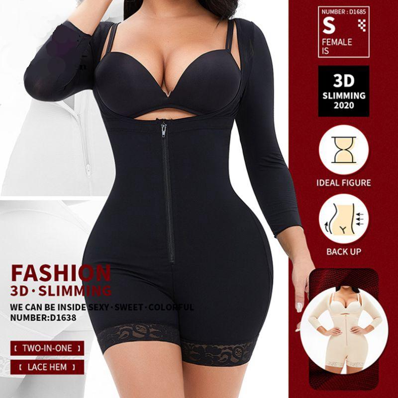 Women' Shapers Corset Full Bodysuit Shapewear Post Compression Garment Body Shaper With Sleeves Firm Control Faja, Black
Women' Shapers Corset Full Bodysuit Shapewear Post Compression Garment Body Shaper With Sleeves Firm Control Faja, Black
