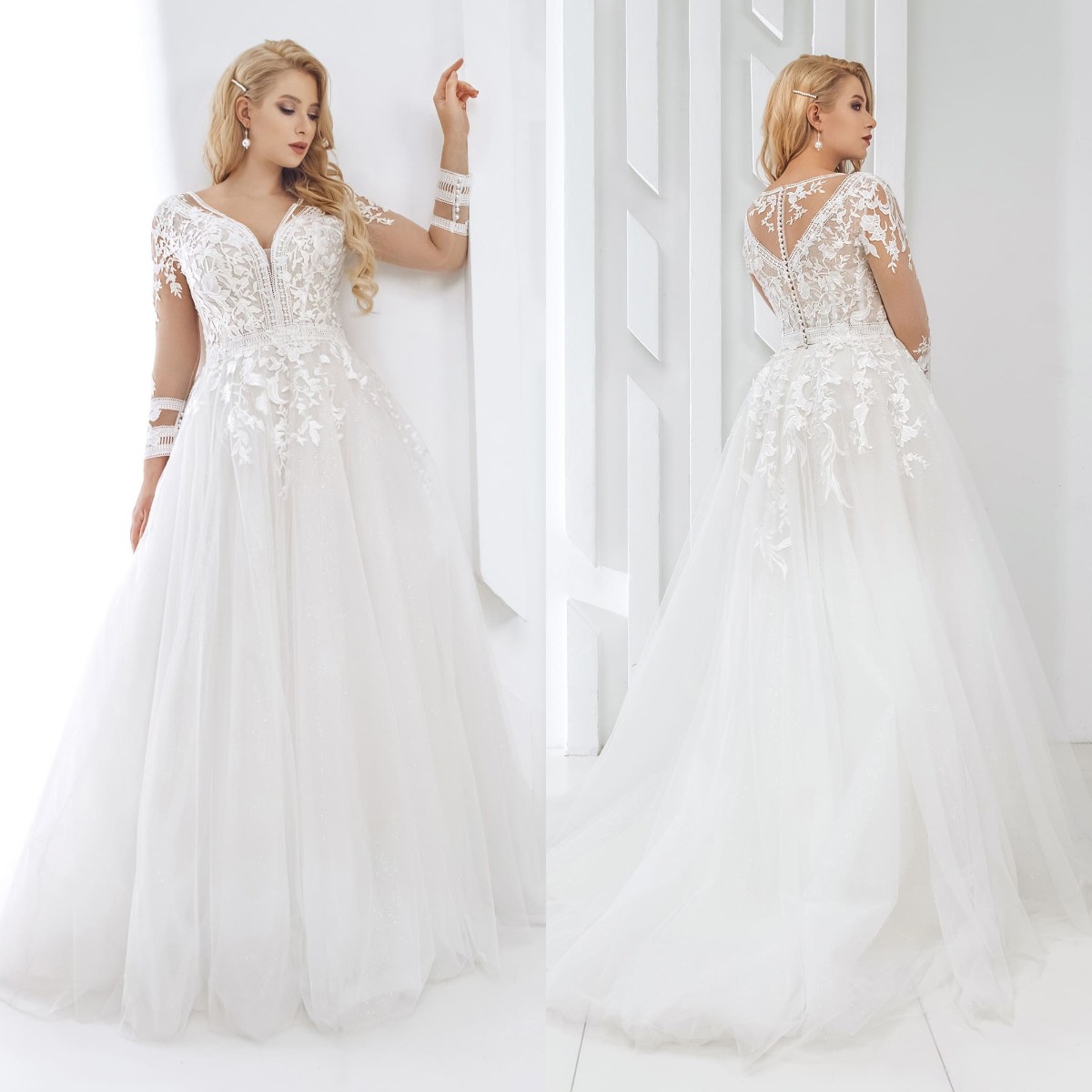 Plus Size Wedding Dresses A Line Lace Applique Long Sleeves V Neck Beach Bridal Gowns Sweep Train Vestidos De Novia, Gold
Plus Size Wedding Dresses A Line Lace Applique Long Sleeves V Neck Beach Bridal Gowns Sweep Train Vestidos De Novia, Gold
