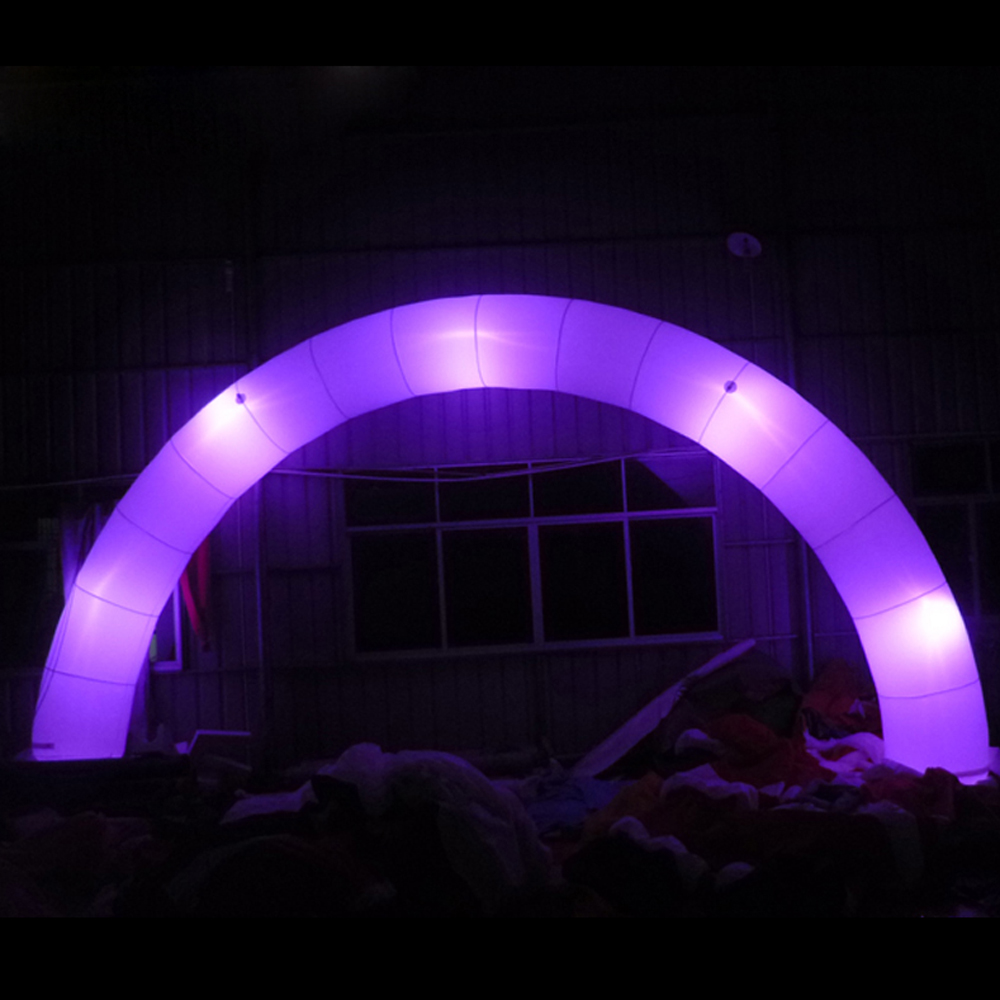 Commercial decorative round LED inflatable lighting arch advertising archway door for party wedding event