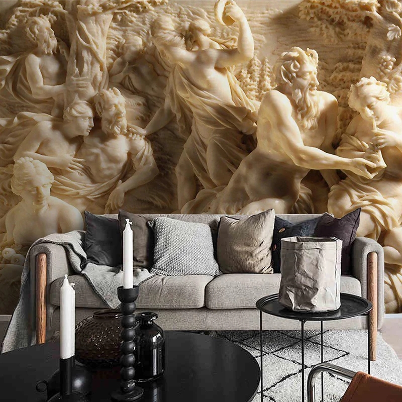Custom Photo Wall European Character Statue 3D Stereoscopic Hotel Living Room Bedroom Wall Decor Mural Wallpaper