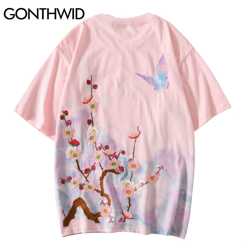 Tshirts Harajuku Embroidery Flowers Butterly Short Sleeve Tees Shirts Streetwear Men Hip Hop Fashion Casual Cotton Tops 210602, Black
Tshirts Harajuku Embroidery Flowers Butterly Short Sleeve Tees Shirts Streetwear Men Hip Hop Fashion Casual Cotton Tops 210602, Black