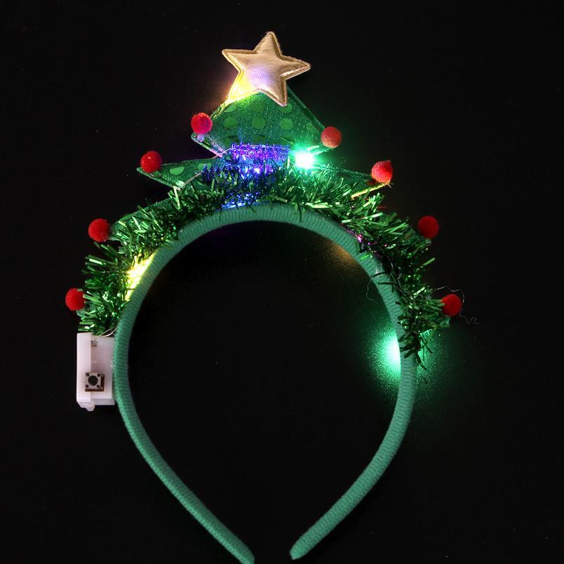 Adult Kids Led Blinking Headband Light Up Hair Band For Christmas Tree Holiday Decoration Party Accessory Gift Navid qylYhi
