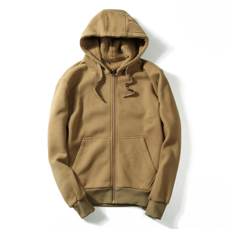 Warm Fleece Hoodies Men Sweatshirts Spring Autumn Solid Black Color Hip Hop Streetwear Hoody Man's Clothing SZIE M-3XL 201126