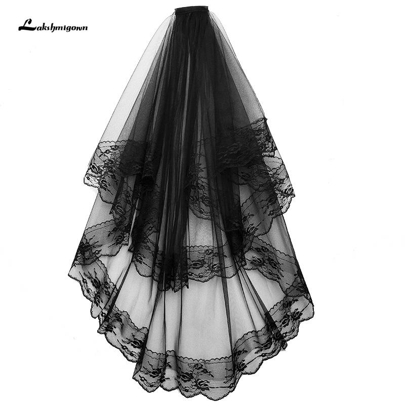 Bridal Veils Lakshmigown Short Black Veil With Comb Gothic Two Layers Wedding Accessories Lace Edge
Bridal Veils Lakshmigown Short Black Veil With Comb Gothic Two Layers Wedding Accessories Lace Edge