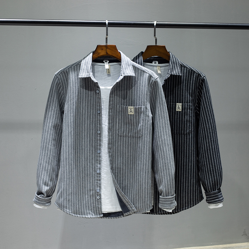 2021 Autumn and Winter Veet Hot Thickening of Long Sleeves Striped Male Shirt Casual Fashion Stripe Heat Shirts for Man Chemise Tops R4p8, Games
2021 Autumn and Winter Veet Hot Thickening of Long Sleeves Striped Male Shirt Casual Fashion Stripe Heat Shirts for Man Chemise Tops R4p8, Games