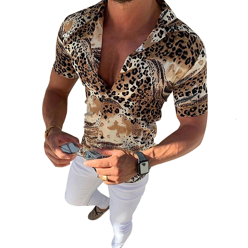 2021 Hot Sell of Leopard Copy Men's Shape Short Social Shirts Slim Fit Sexy Top Blusa Male Outfit Streetwear Kzuf, As shown in the figure
2021 Hot Sell of Leopard Copy Men's Shape Short Social Shirts Slim Fit Sexy Top Blusa Male Outfit Streetwear Kzuf, As shown in the figure