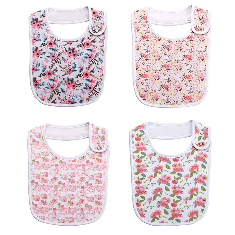 Fashion Newborn Cotton Bib Towel Digital Printing Baby Bibs Double Thick Absorbent Square Towel for Feeding Infant Babador 210226
