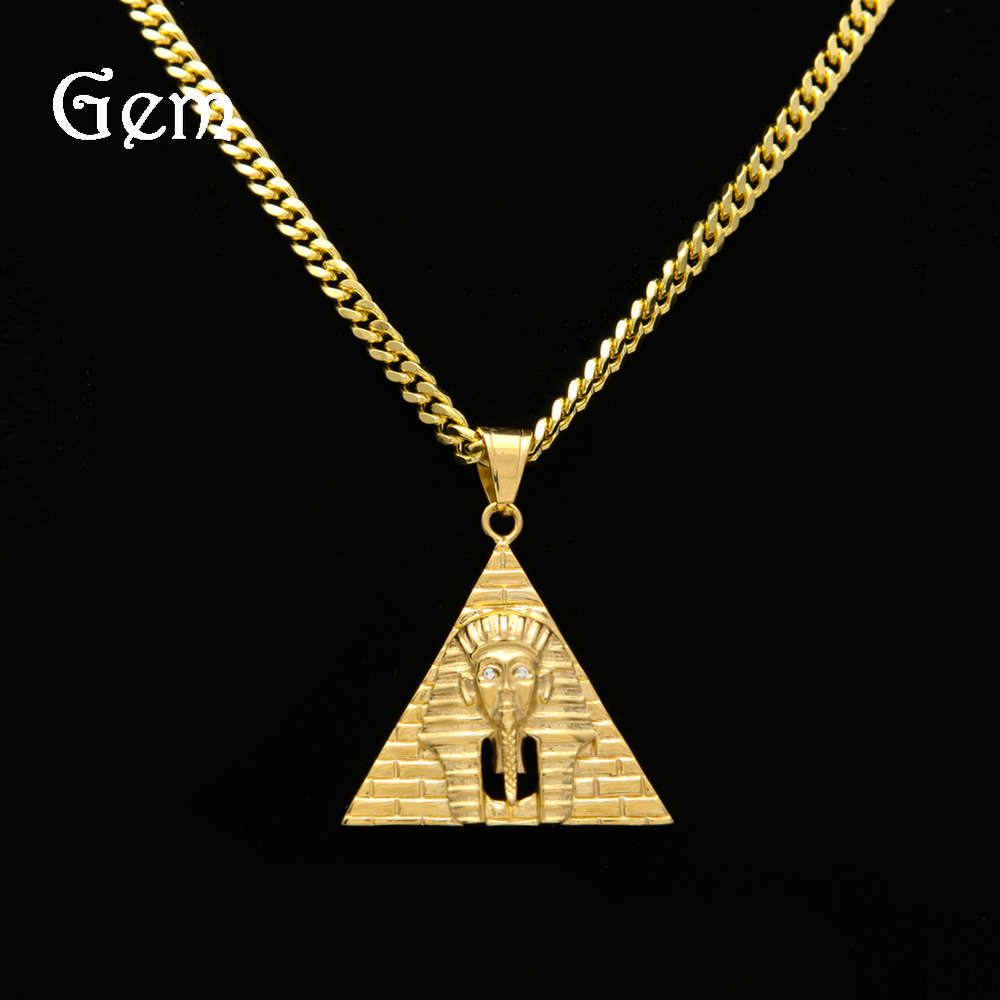 Us open hot selling men's stainless steel Egyptian king's head pyramid gold plated CUBAN CHAIN
Us open hot selling men's stainless steel Egyptian king's head pyramid gold plated CUBAN CHAIN