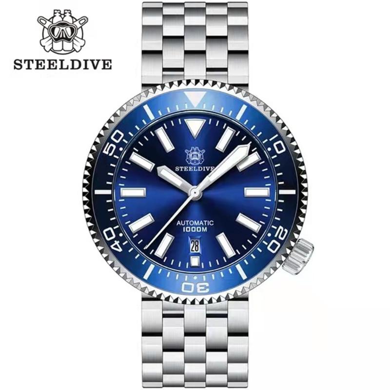 Wristwatches Steeldlve SD1976 Luminous Ceramic Watch Ring 1000m Diving Sapphire NH35 Automatic Mechanical Men's Waterproof, 76hh-05l with logo
Wristwatches Steeldlve SD1976 Luminous Ceramic Watch Ring 1000m Diving Sapphire NH35 Automatic Mechanical Men's Waterproof, 76hh-05l with logo