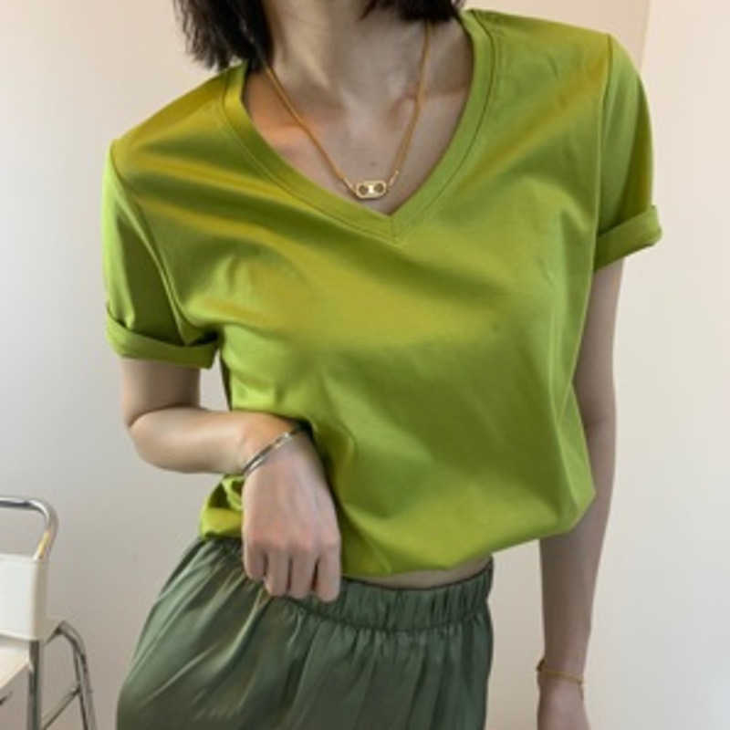 Mulberry Silk Round Neck Woman Cotton T-shirt Solid Color Casual Basic T-shirts Womens Summer 2020 Tops Y0621, Round collar black
Mulberry Silk Round Neck Woman Cotton T-shirt Solid Color Casual Basic T-shirts Womens Summer 2020 Tops Y0621, Round collar black