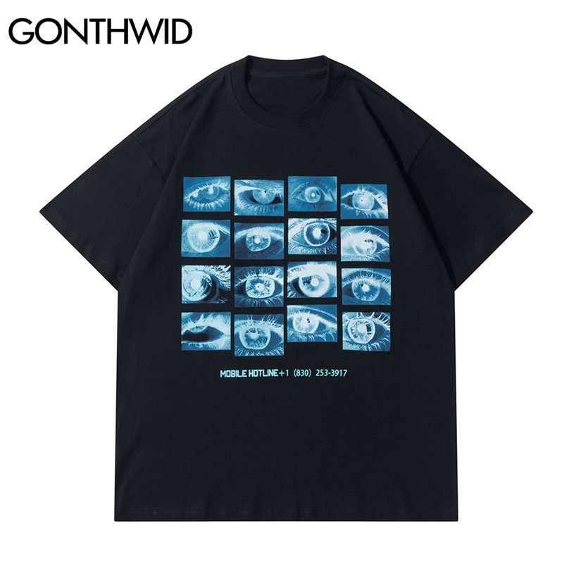 Tees Shirts Streetwear Hip Hop Creative Eyes Tshirts Harajuku Casual Punk Rock Gothic Loose Short Sleeve T-Shirt Tops 210602, Black
Tees Shirts Streetwear Hip Hop Creative Eyes Tshirts Harajuku Casual Punk Rock Gothic Loose Short Sleeve T-Shirt Tops 210602, Black
