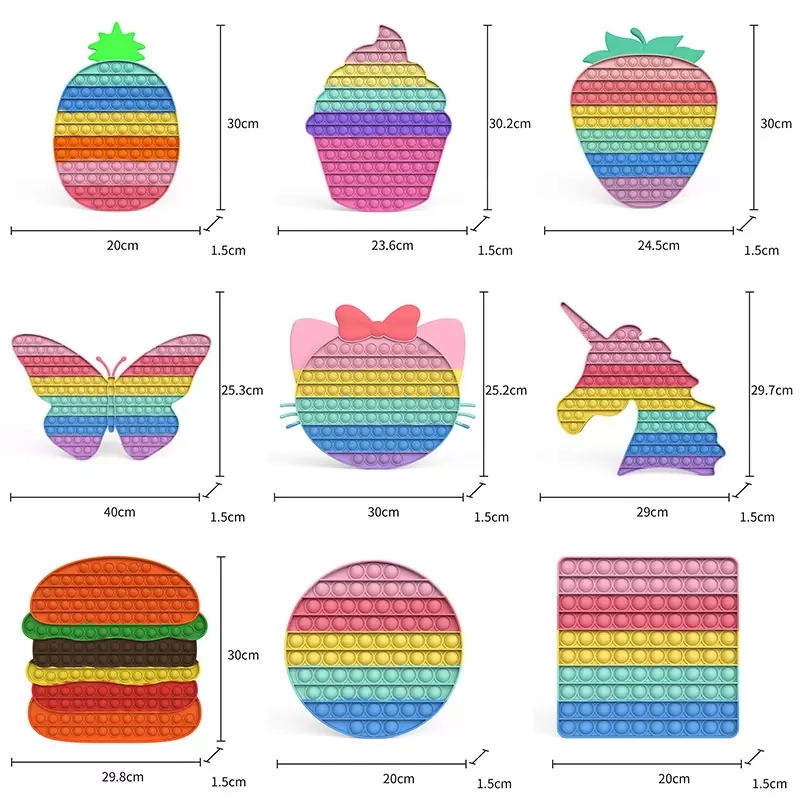 30cm Pop Fidget Toys Huge Large Popit Rainbow Giant Biggest Jumbo Push Bubbles Stress Reliever Squeeze Sensory Toy for Kids Decompression Toy
30cm Pop Fidget Toys Huge Large Popit Rainbow Giant Biggest Jumbo Push Bubbles Stress Reliever Squeeze Sensory Toy for Kids Decompression Toy