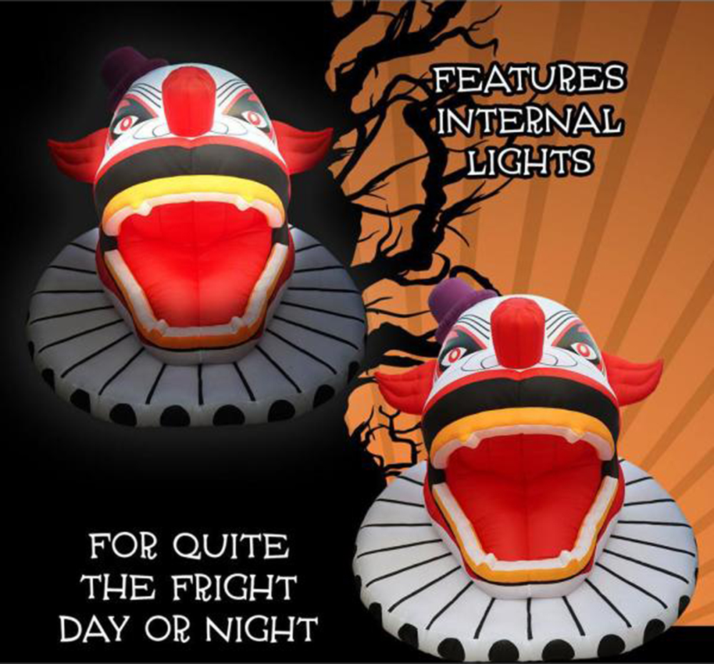 Free ship to door Creepy big giant inflatable clown head 10/16/20 ft high inflatables halloween ghost with LED light