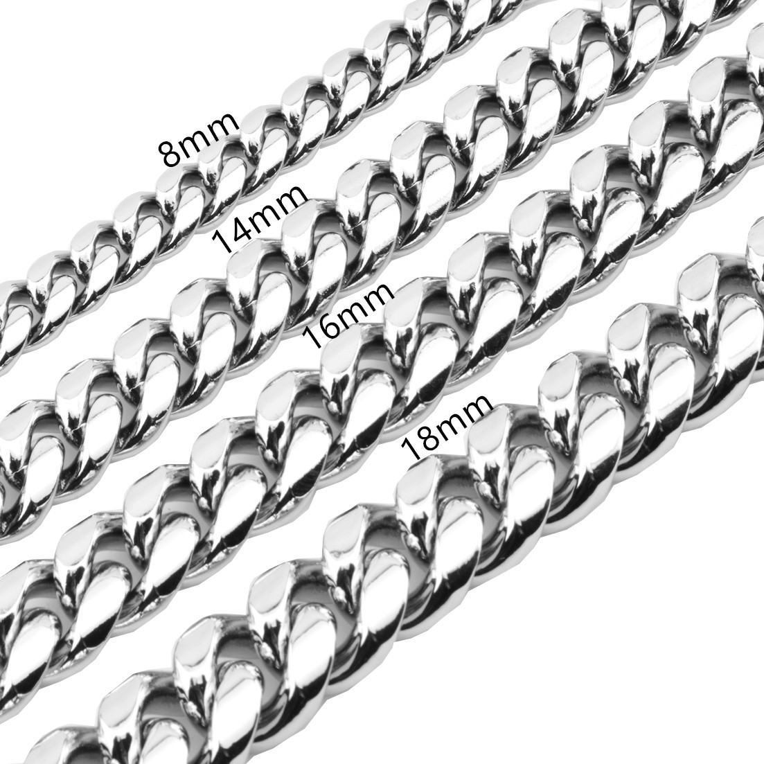 High Quality Miami Cuban k Chain Necklace Men Hip Hop Gold Sier Necklaces Stainless Steel Jewelry
