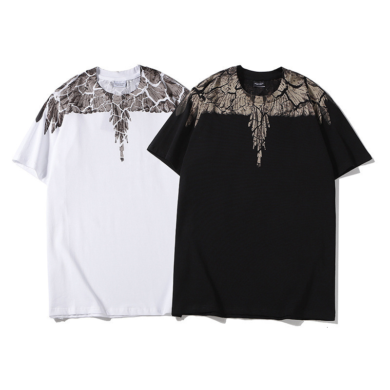 Tees Tee T-Shirt Shirt T-shirts Guochao MB high-end Chao brand land crack wing cotton T-shirt loose street style man, White
Tees Tee T-Shirt Shirt T-shirts Guochao MB high-end Chao brand land crack wing cotton T-shirt loose street style man, White