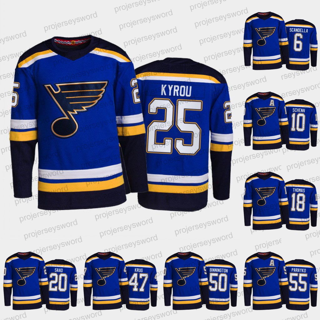 2021-22 Blues Home Jersey Kyrou Brayden Schenn Robert Thomas Saad Ville Husso Robert Bortuzzo Jake Walman Torey Krug Binnington Colton Parayko David Perron Jerseys, Blank no name no number
2021-22 Blues Home Jersey Kyrou Brayden Schenn Robert Thomas Saad Ville Husso Robert Bortuzzo Jake Walman Torey Krug Binnington Colton Parayko David Perron Jerseys, Blank no name no number
