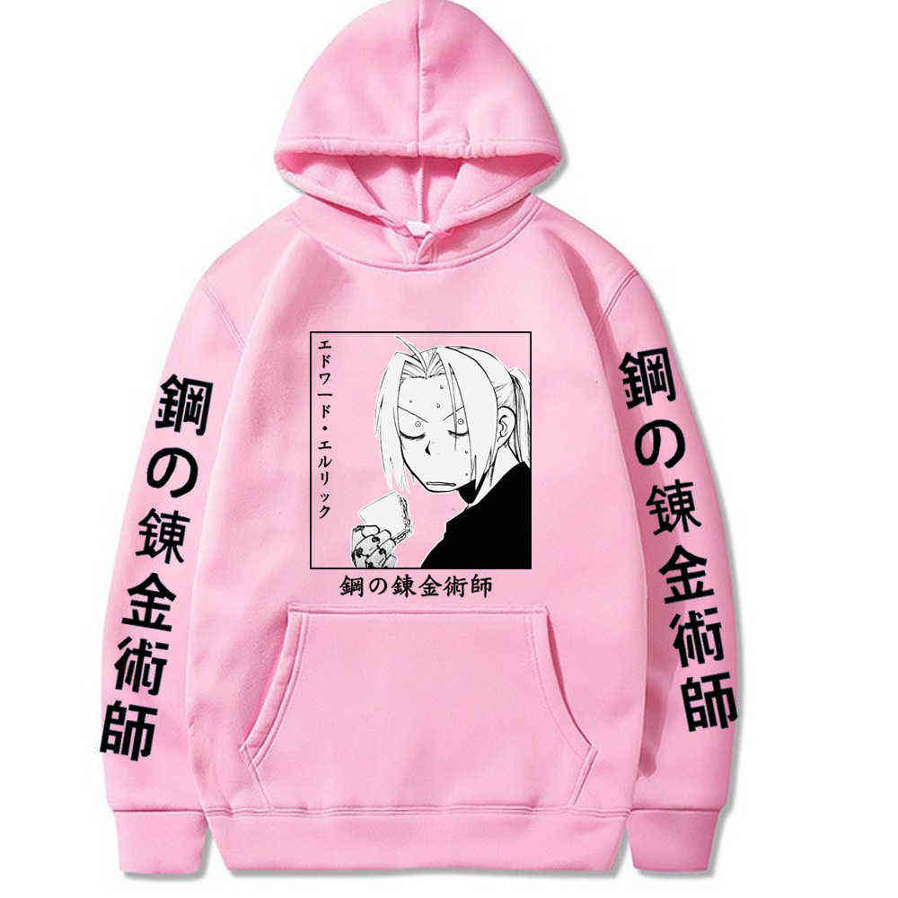 Japanese Anime Fullmetal Alchemist Hoodies Men Funny Harajuku Sweatshirt Unisex Male Y0804