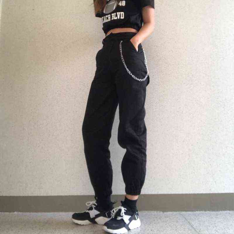 High waist pants camouflage loose joggers women army harem camo pants streetwear punk black cargo pants women capris trousers 211112