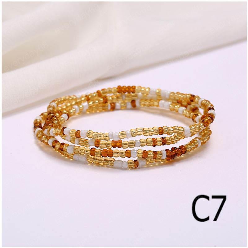 Colorful Belly Chains Rice Bead Multi Layers Handmade Waist Link Bikini Body Jewelry String Chain Beads Wholesale